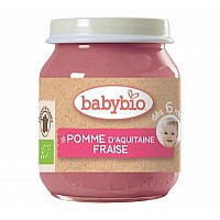 Baby Bio Плодово пюре Ябълка, ягода и боровинка 6+ 130 гр.