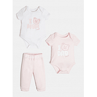 Guess Бебешки комплект 3 части (две бодита + панталон) Ballet Pink